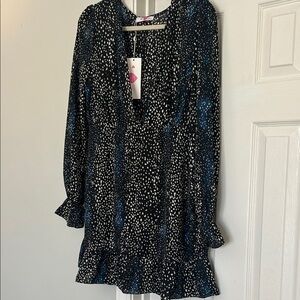 Buddy Love Black and Blue Speckled Dress